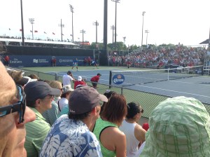 Nadal and Verdasco warming up for doubles.